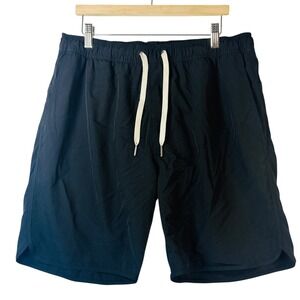 Fair Harbor Mens Lined Drawstring Shorts Black Sz L Recycled Fabric Eco-Friendly